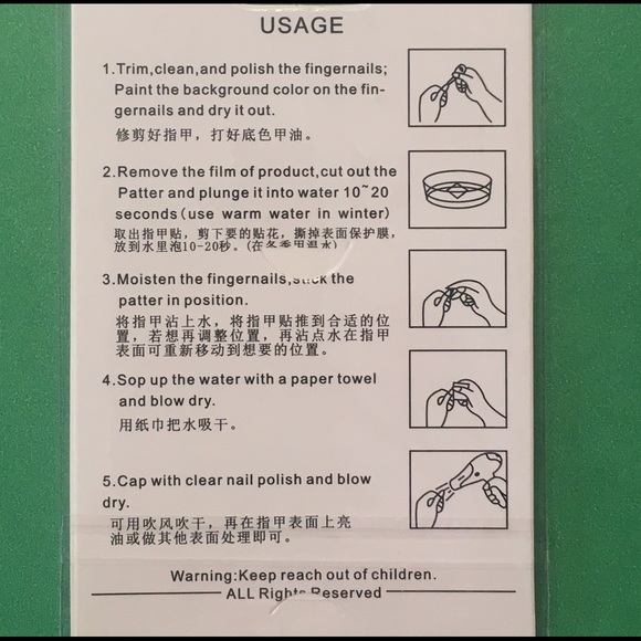 3 for $12 NWT Nail Art Tattoo, Red & Pink Peonies - Picture 3 of 6